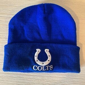 Blue Knit Beanie Hat